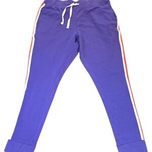 Zumba Fitness Purple Jogger Pants with Red & White Side Stripes